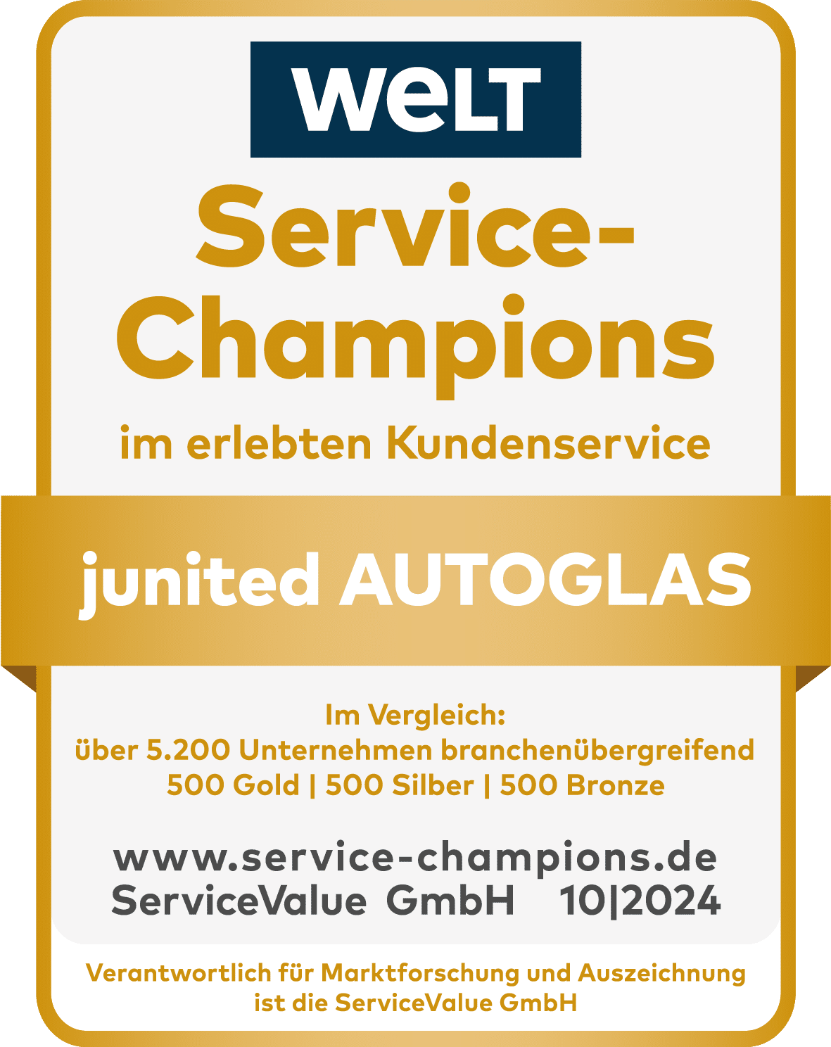 Service 6 Siegel_Service-Champions_Medaille_GOLD_2024_junited AUTOGLAS